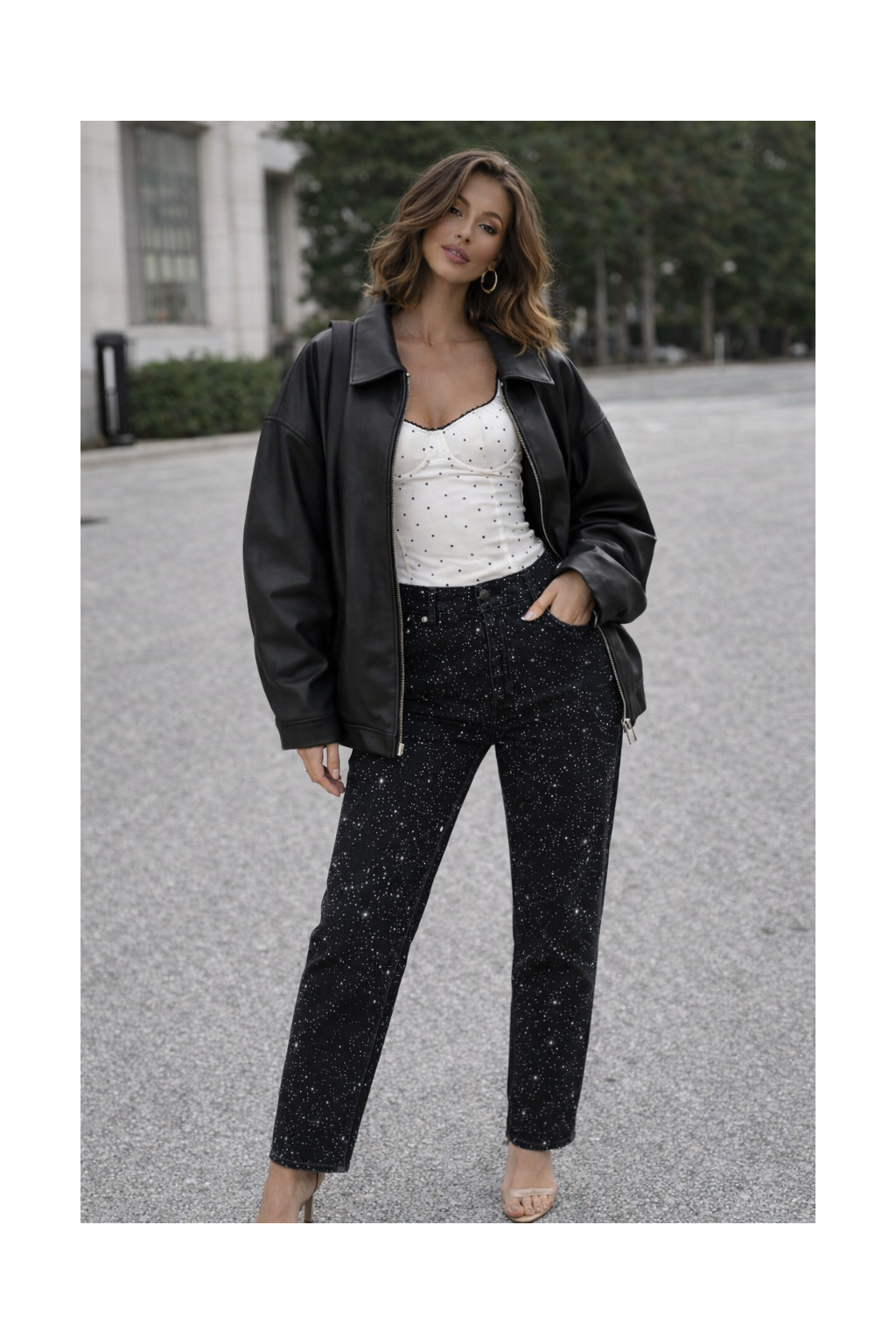 White Polka Dot Corset Top