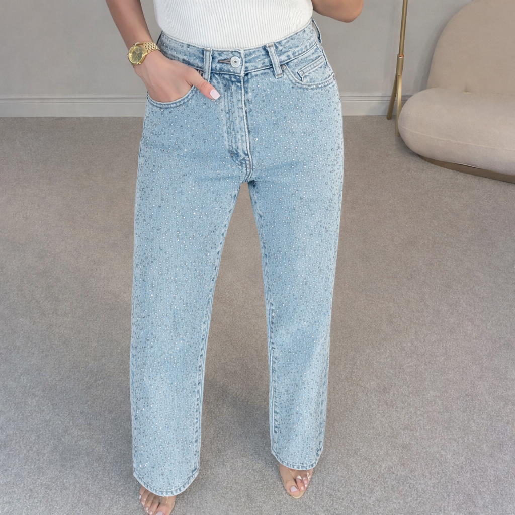 Lowline Rhinestone Straight Jean