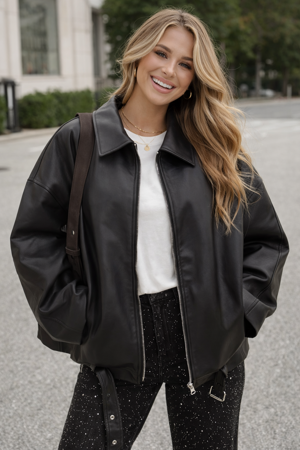 Oversized Vintage Zip-Up Jacket