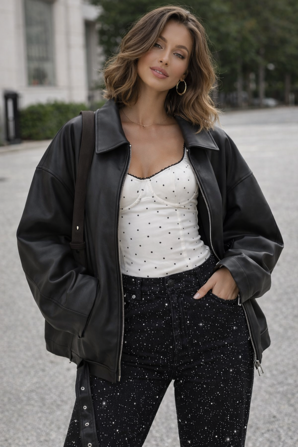 White Polka Dot Corset Top